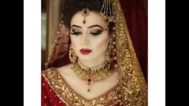 'Pakistani Indian bridal makeup dresses and jewelry baraat dulhan 2017'