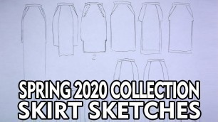 'Fashion Design A Collection - Spring 2020 - Skirt Sketches'