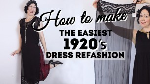 'How to make your own 1920\'s dress refashion from scarves! Need a 2020, flapper/ or Gatsby costume?'