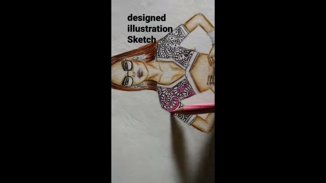 '#designed illustration sketch#artwork#colour#fashion illustration#subscribe#channel#fashionsketching'