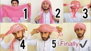 'How to wear Dubai style Headscarf | SHEMAGH GHOTRA | Full Tutorial | Majidshah 2020'