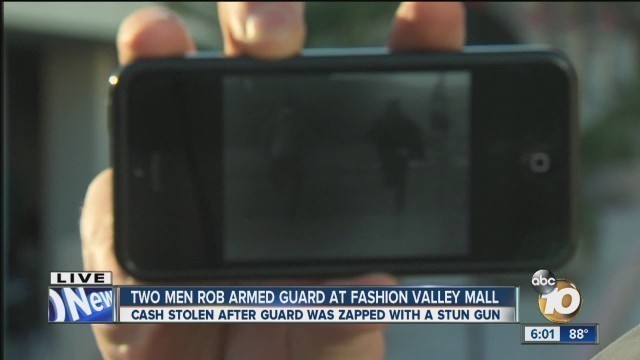 'Thieves use stun gun to rob armored vehicle at Fashion Valley Mall'