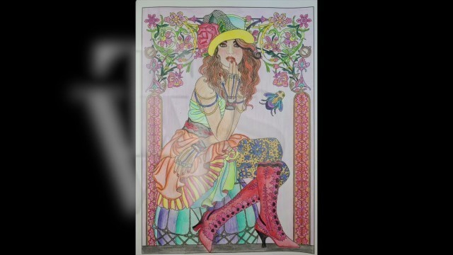 'Colouring in Steam Punk Fashion colouring book - Speeded Up'