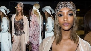 'Jourdan Dunn Steals The Show Lace Top Nude Two Piece The Catwalk in Paris Fashion Show'