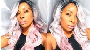 'OMBRE GREY & PINK HAIR ON A BUDGET!!! SENSATIONNEL INSTANT WIG- INNA COLOR SGR  | BEAUTIEBYMARK'