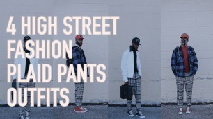 '4 Fall/Winter High Street Fashion Plaid Pants Men Outfits'