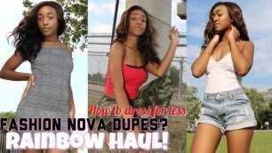 'Rainbow Clothing Haul! fashion nova dupes? I Styled Myself For A Photoshoot With Rainbow'