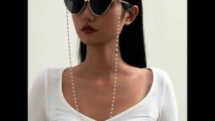 'Fashion Versatile Ring Punk Sunglasses Chain Accessories Exaggerated Twist Chain Eye Large Necklace'