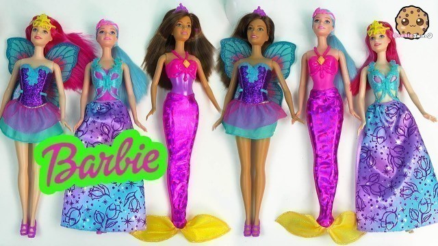 'Barbie Fantasy Dolls Mermaid Fairy Princess Fairytale Easy Dress Up Cookieswirlc Toy Review'