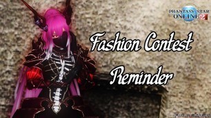 'PSO2 - Fashion Contest Thingie Reminder'