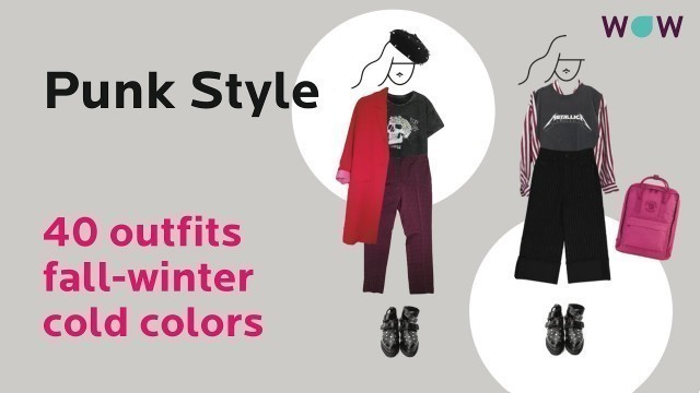 'Winter capsule wardrobe in a Punk inspired style: 40 outfits.'